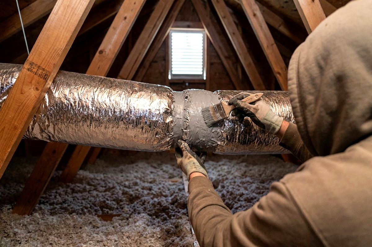 Ductwork Repair technician at work